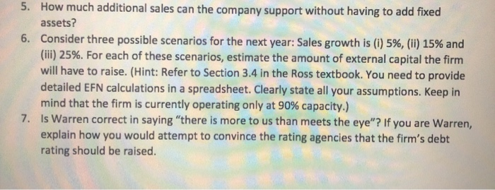 5. How much additional sales can the company support without having