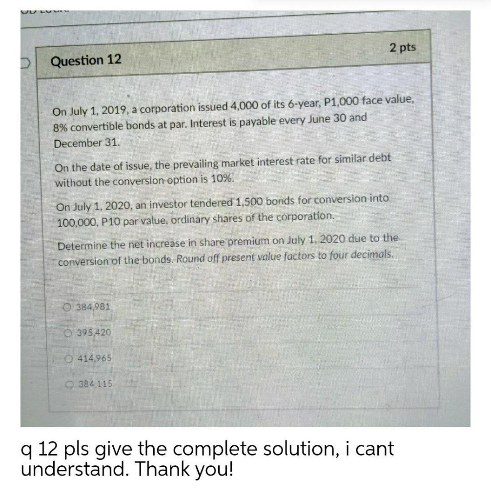 q 12 pls give the complete solution, i cant understand. Thank you!