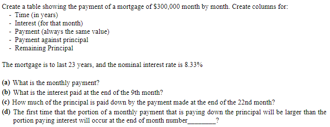  Please show formulas used within Excel, thanks Create a table showing