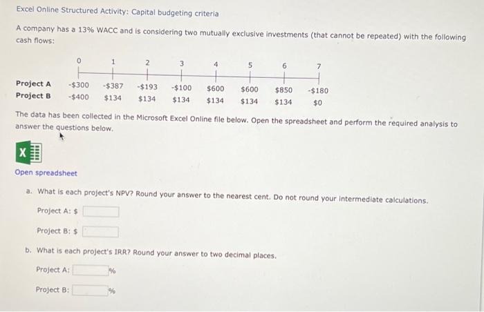 please answer A-G here is the info to answer the questions: Excel
