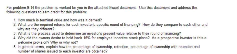  For problem 9.14 the problem is worked for you in the