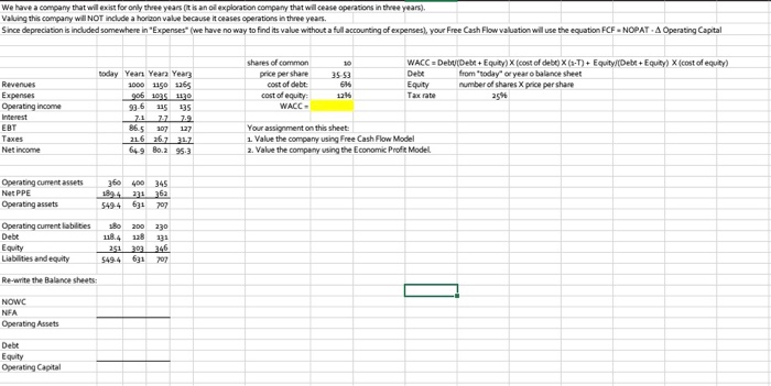  We have a company that will exist for only three years