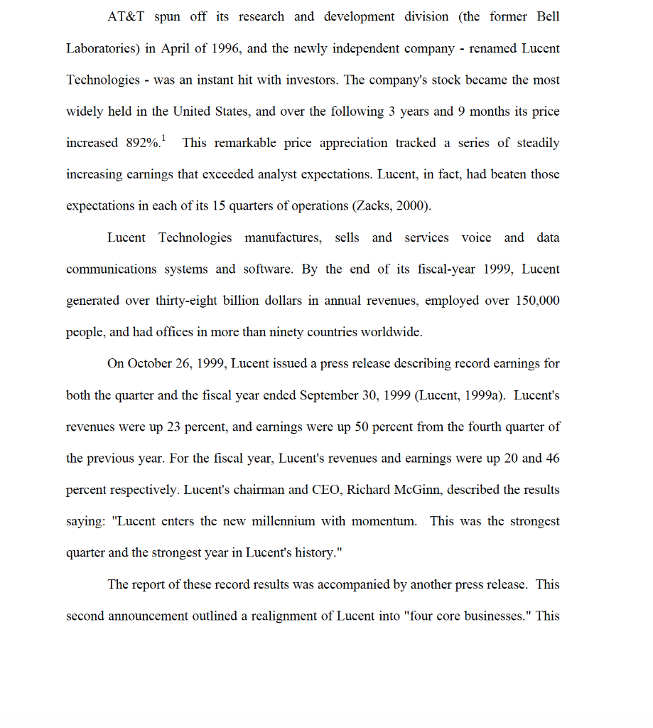 3. Based on your analysis: a) When might you have determined that