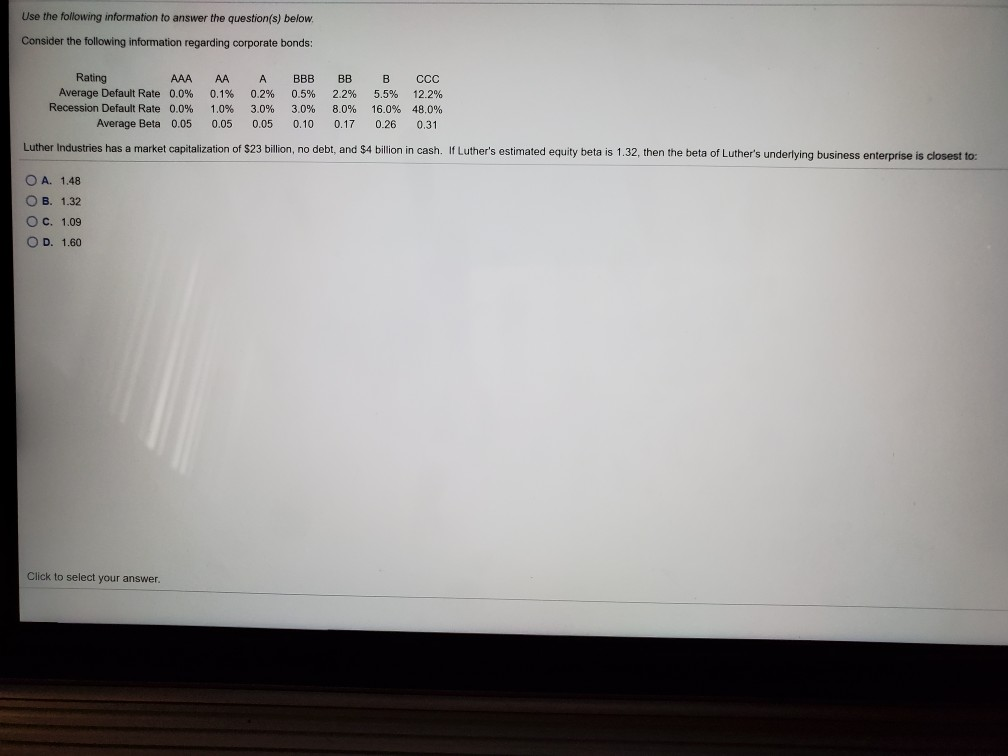 Use the following information to answer the question(s) below. Consider the