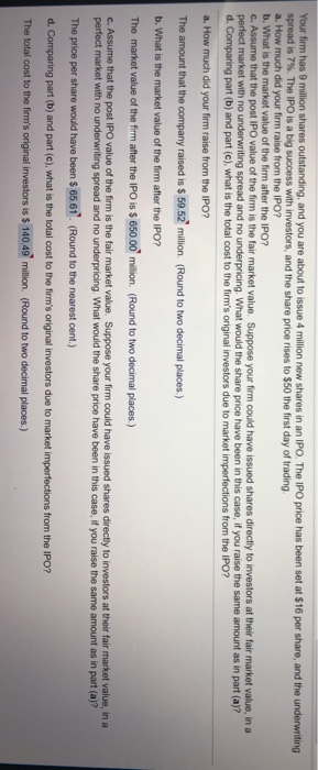  Pls use the new data to solve the problem Your firm