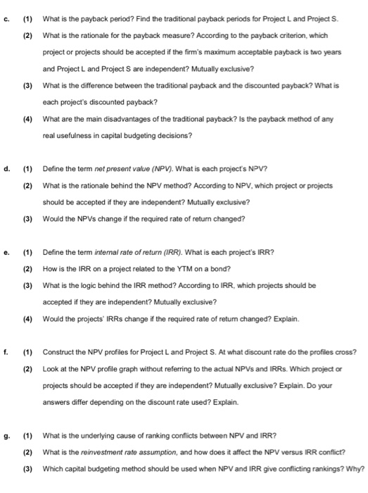 and H) Your boss, the chief financial officer (CFO) for Southern Textiles,