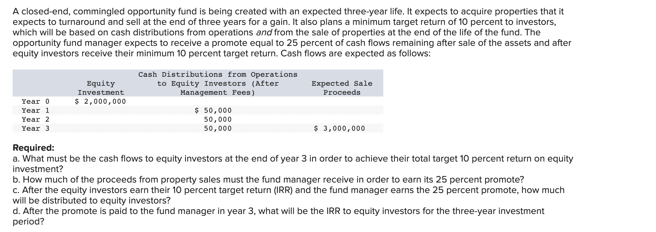  A closed-end, commingled opportunity fund is being created with an expected