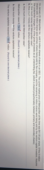  Pls use the new data to solve the problems On January