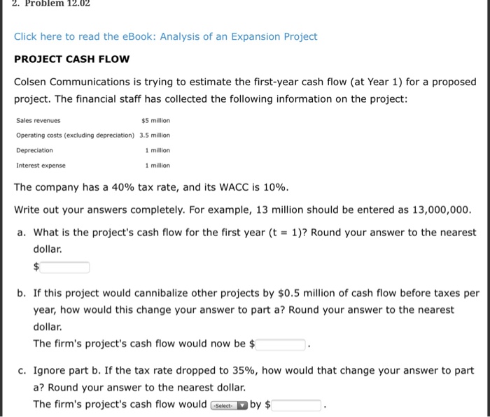  2. Problem 12.02 Click here to read the eBook: Analysis of