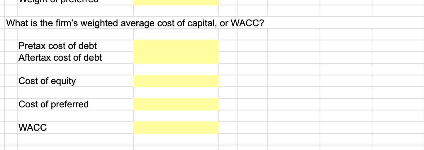 Please solve using the excel cells and in excel format thank you