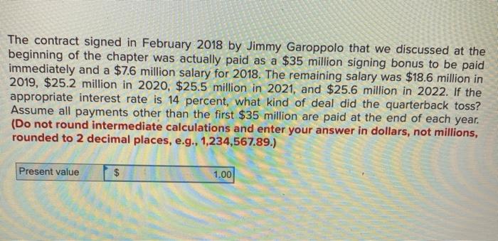  can i get some help 1. 2. The contract signed in