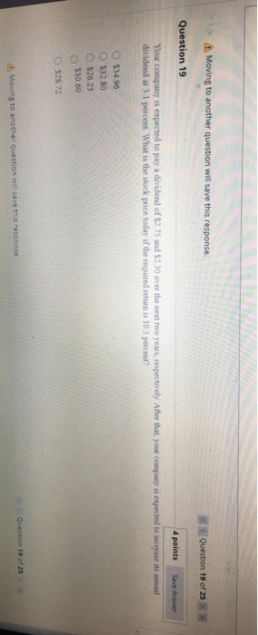  Moving to another question will save this response. Question 19 of