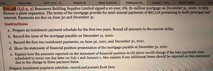  please don"t forget part e( most important) Yahoo Mail ACCT 2121