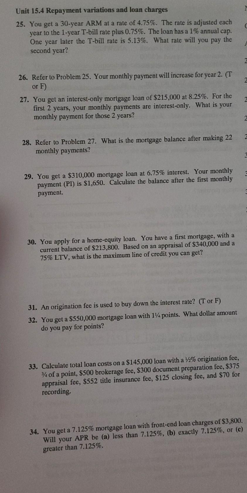  26 , 31 , 32 , 33 , 34 please Unit