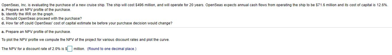  ANSWER ALL 5 QUESTIONS PLEASE ANSWER ALL 5 QUESTIONS OpenSeas, Inc.