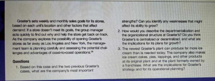 Management, Organization, and Quality Graeter's began as a tiny Cincinnati business and