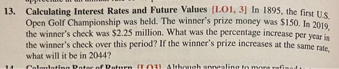  3. Calculating Interest Rates and Future Values [LO1, 3] In 1895,