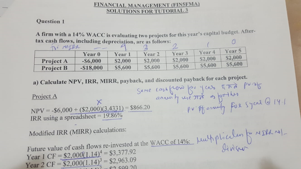 sometimes it is like the NPV of a project is determined by