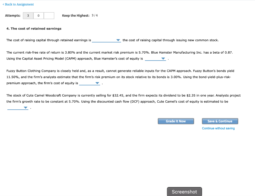  Back to Assignment Attempts: 30 Keep the Highest: 3/4 . The