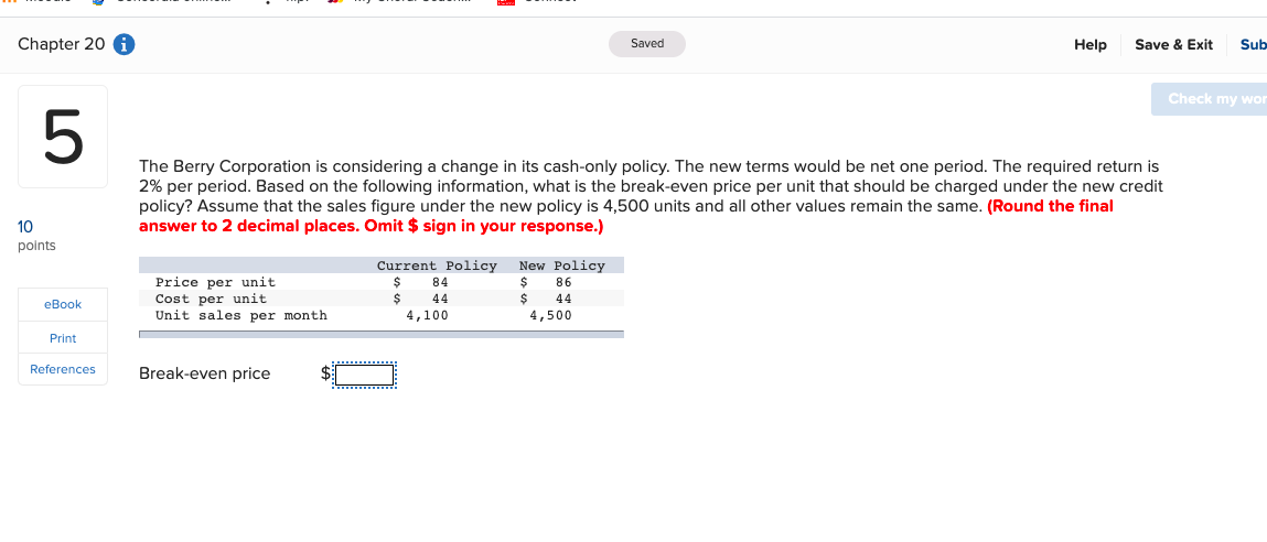 Chapter 20 Saved Help Save & Exit Sub Check my wor