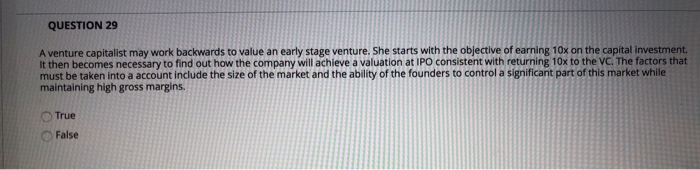 early stage venture. She starts with the objective of earning 10x on