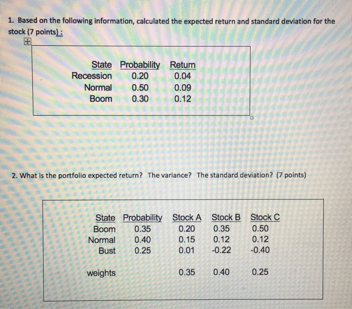please show on excel 1. Based on the following information, calculated the