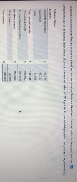  2:3 (Preparing a balance sheet) Prepare a balance sheet and a