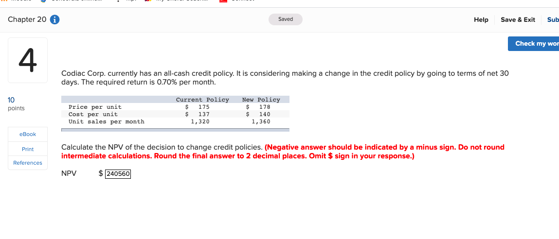 Chapter 20 Saved Help Save & Exit Sub Check my wor