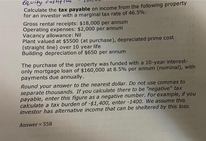 How to do the working out for this question, for property
