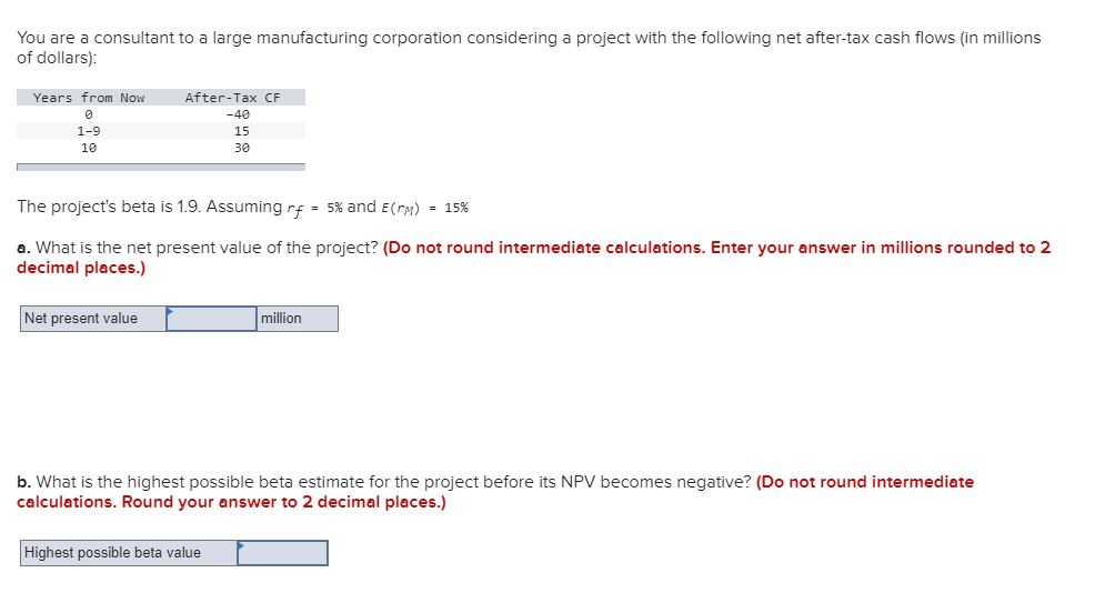 1. 2. Here are data on two companies. The T-bill rate is