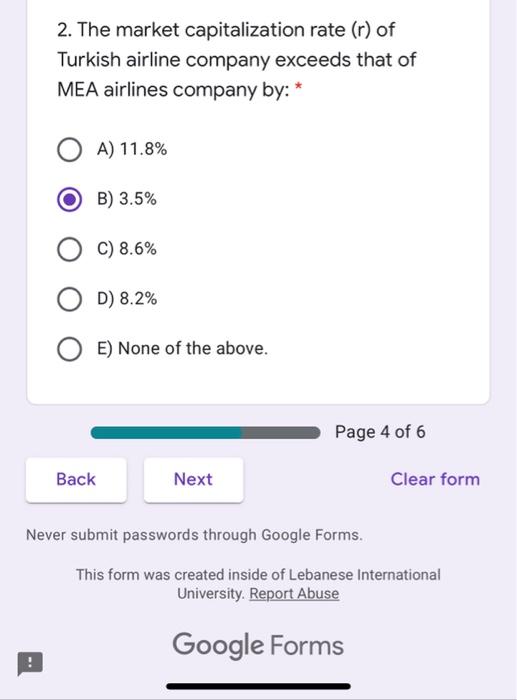 company and Turkish airline company. Please answer questions 1 and 2 below: