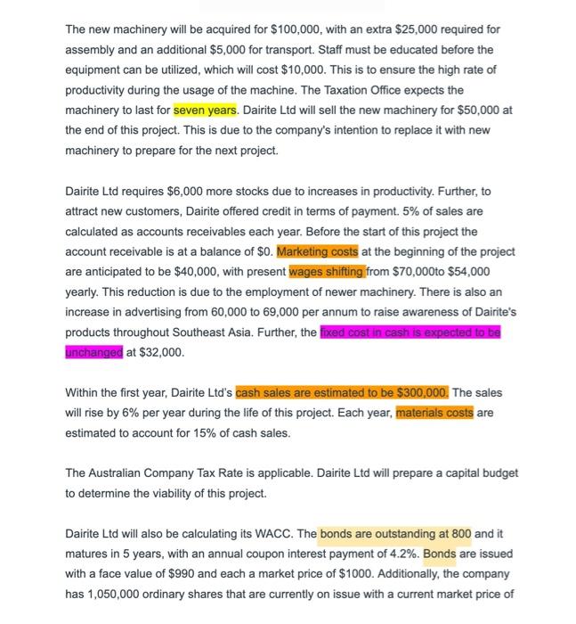 of Capital and Capital Budgeting analysis feom the scenario. Please replace your