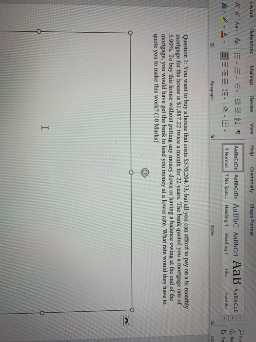  Mailings Help Grammarly Shape Format Layout References A A Aa A