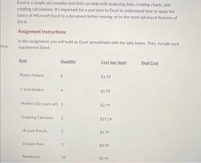 please answer ASAPpreferably on excel sheet Excel is a simple yet complex