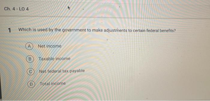 ch 4 lo 4 Ch. 4 - LO 4 1 Which is