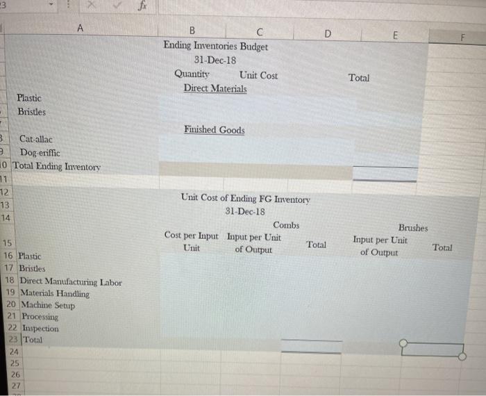 Here is information for 1 2018: 2 3 Input Prices 4 Direct