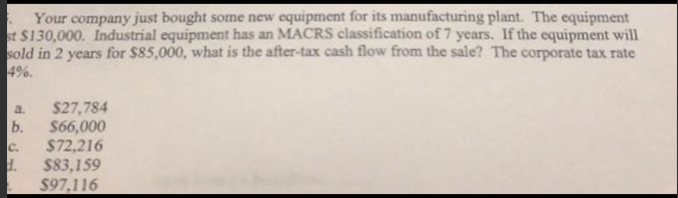 Depreciation Allowances Property Class Year 1 2 3 4 5 6 7