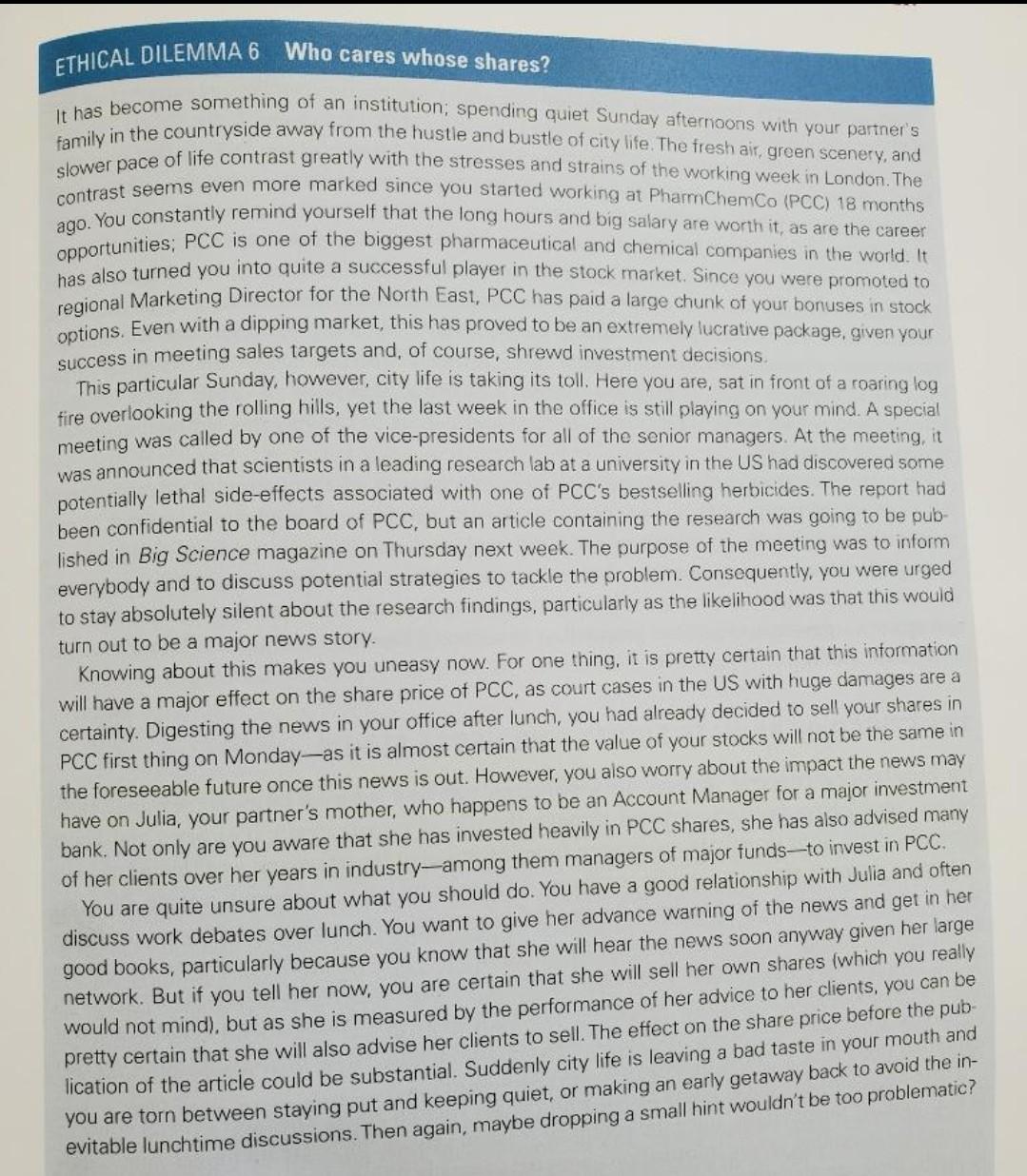  Please read the case and answer below 2 questions. 3- Explain
