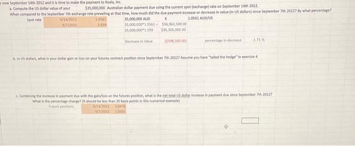 $35,000,000 Australlan dollar payment due using the current spot (exchange) nte on