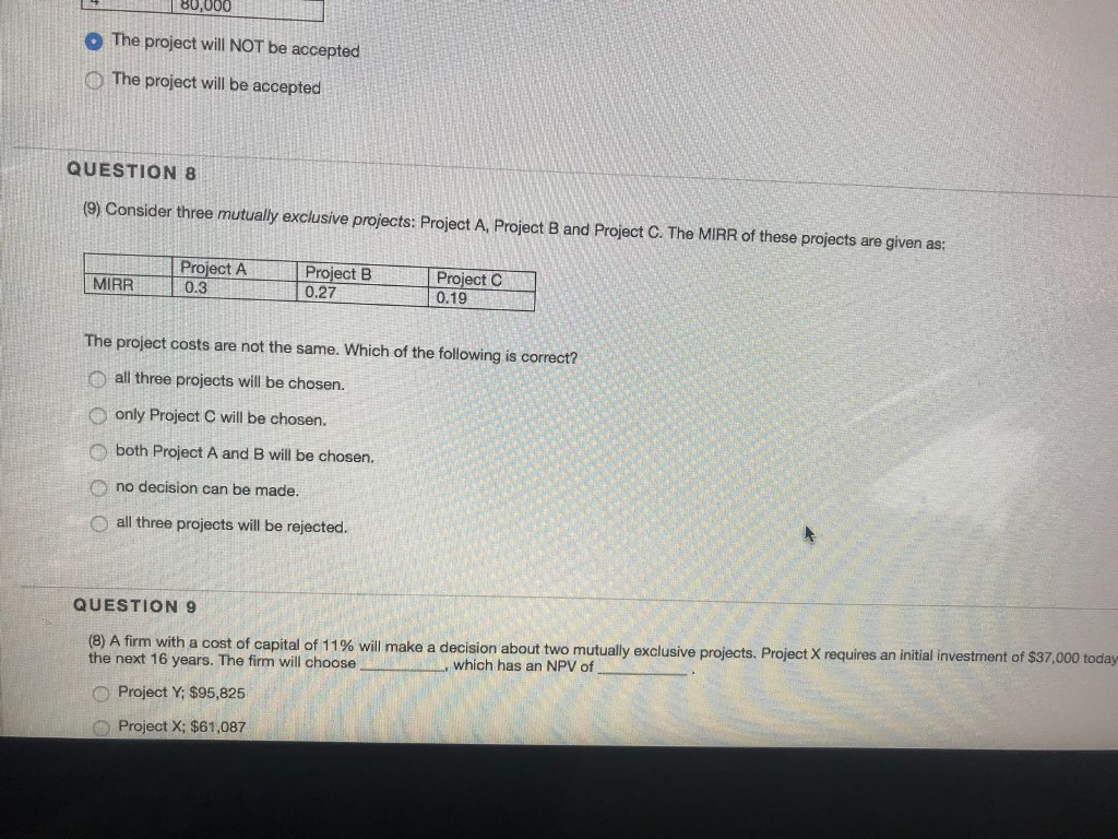 80,000 The project will NOT be accepted The project will be