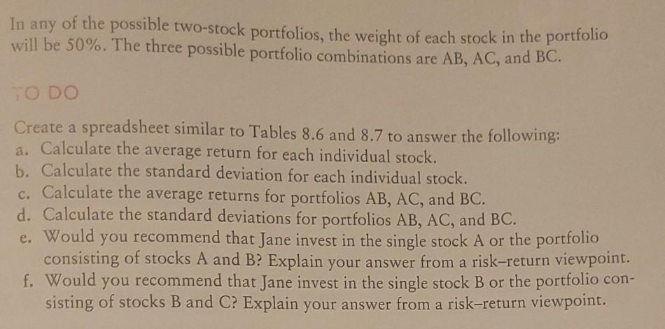 A + 50% B) (50% A + 50% C) (50% B +