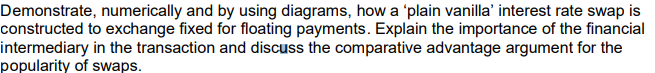 Demonstrate, numerically and by using diagrams, how a 'plain vanilla' interest
