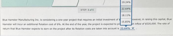  retum that Blue Hamster expects to eam on the project after