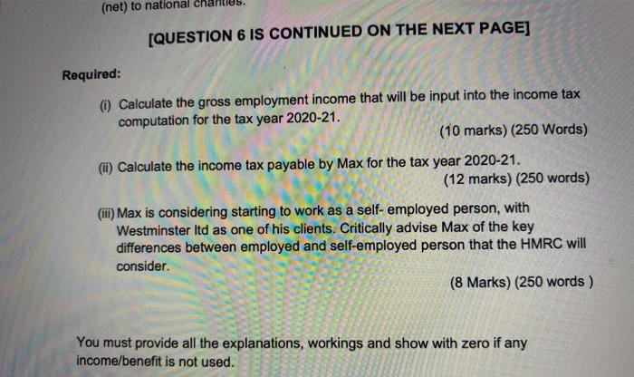 tax year 2020-21. The following information is available for the same period: