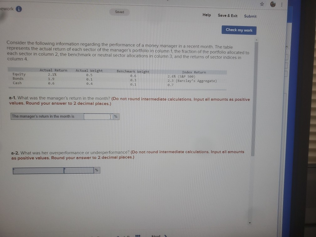  ework Saved Help Save & Exit Submit Check my work Consider