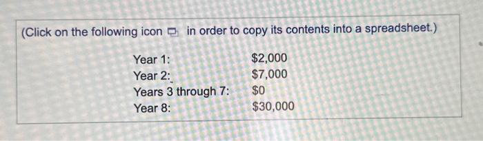 inflow in the following table, what is the present value of this