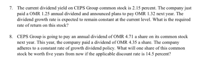  7. The current dividend yield on CEPS Group common stock is