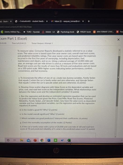  k) - Businex > Evaluation in - student feedbox M Inbox