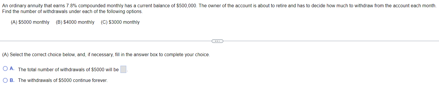 Do A,B,C and show work please. Need asap, Thank you. An ordinary