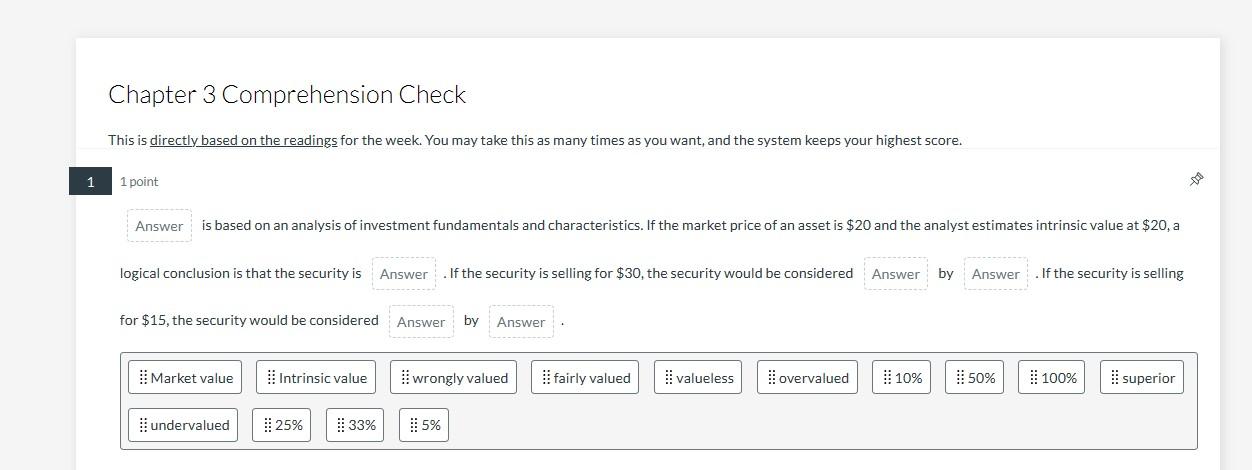 can you answer this question for me please? Chapter 3 Comprehension Check
